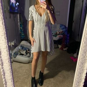 Striped High Low Dress